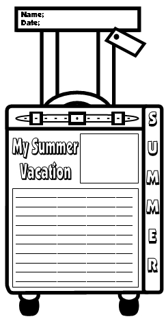 Back To School My Summer Vacation Suitcase Templates for Elementary Students