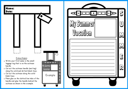 My Summer Vacation Suitcase Templates for Creative Writing