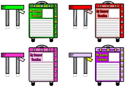 Back to School Lesson Plans My Summer Vacation Suitcase Templates
