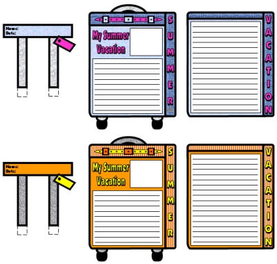 My Summer Vacation Orange Suitcase Writing Templates and Printable Worksheets