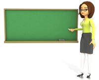 Teacher at Chalkboard Graphic