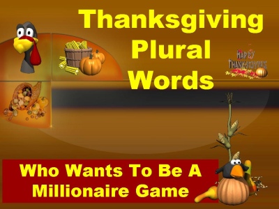 Thanksgiving Singular and Plural Words Powerpoint