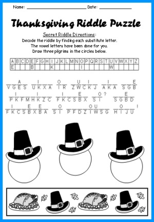 Thanksgiving Puzzle Riddle
