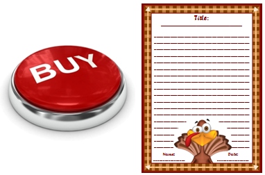 Thanksgiving Turkey Creative Writing Printable Worksheets Buy Now Button