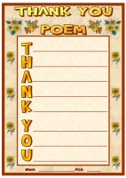Thank You Acrostic Poem November Writing Prompts Printable Worksheet