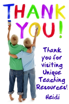 Thank You For Visiting Unique Teaching Resources