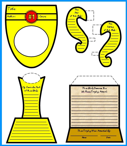 My Favorite Book Report Trophy Templates and Graphic Organizers