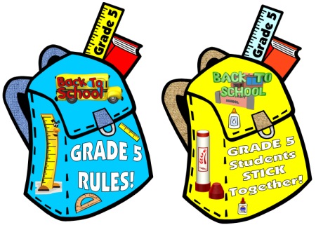 Welcome Back To Grade 5 Student Book Bags Classroom Decorations