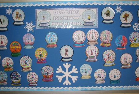 Christmas and Winter Reading Sticker Charts Bulletin Board Display Ideas and Examples