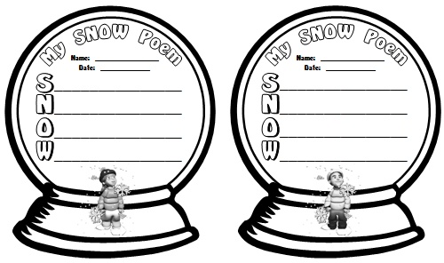 Winter Snow Globe Poetry Lesson Plans and Templates