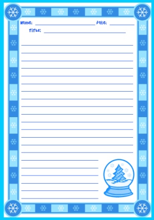 Winter Wonderland and Christmas Printable Worksheets and Stationery Templates