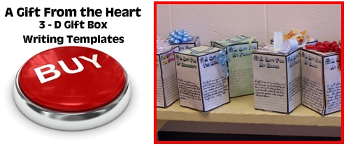 3D Three Dimensional Gift Box Projects and Creative Writing Templates