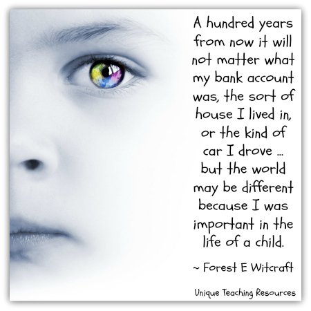 A hundred years from now it will not matter what my bank account was - Forest Witcraft quote about children