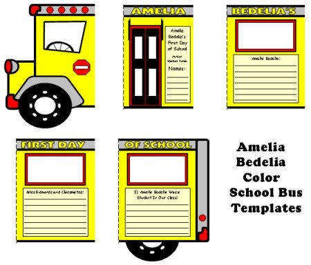 Amelia Bedelia's First Day of School Group Project For Students to Complete Bus Templates