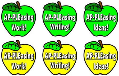 Apple Theme Bulletin Board Display Accent Pieces for Elementary Classroom