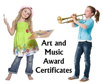 Art and Music Awards and Certificates for Elementary School Students