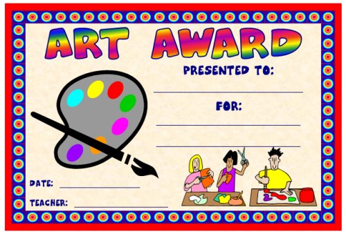 Art Award Certificate For Elementary School Teachers
