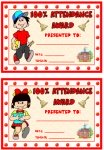 100% Attendance Boy and Girl Award Awards and Certificates