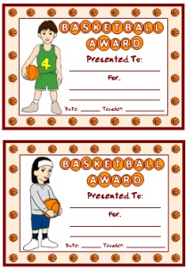 Basketball PE Awards and Certificates