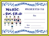Choir Performance Awards and Certificates