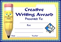 Creative Writing Awards and Certificates