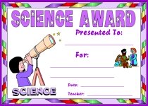 Science Awards and Certificates