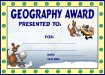 Geography Kangaroo Awards and Certificates