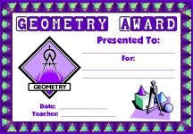 Math Geometry Awards and Certificates