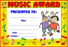 Music Elementary Awards and Certificates