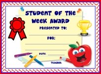 Student of the Week Awards and Certificates