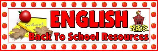Back to School English Teaching Resources and Lesson Plans