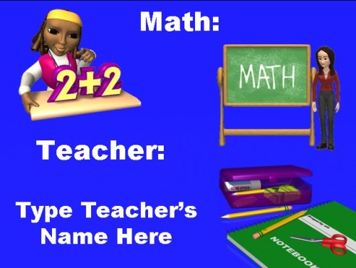 Back to School Powerpoint Classroom Subjects and Teachers