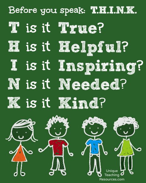 Quotes Education and Teaching: Before You Speak THINK!