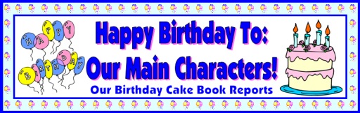 Happy Birthday Banner for Book Report Projects, Templates, and Worksheets