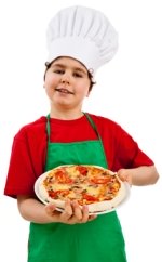Boy Cooking Pizza