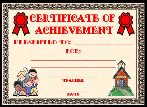 Certificate of Achievement Award 