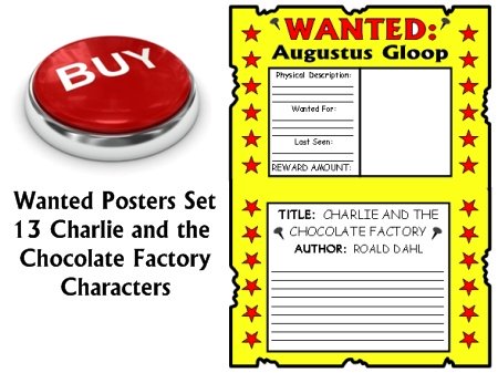 Buy Charlie and the Chocolate Factory Wanted Posters Projects Now