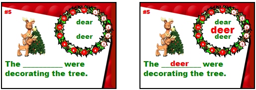 Christmas and Winter English Grammar Powerpoint Game for Reviewing Homophones