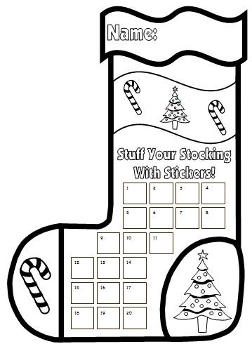 Christmas Sticker and Incentive Chart Templates for Elementary School Students and Children