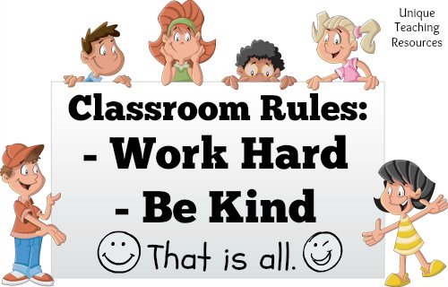Classroom Rules Sign Work Hard Be Kind