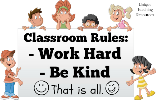 Classroom Rules Sign Work Hard Be Kind