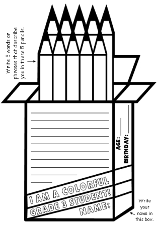 Grade 3 Back To School Creative Writing Ideas