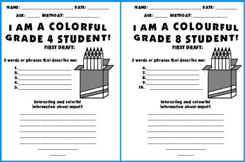 Grade 4 Back To School Creative Writing Ideas and Worksheets