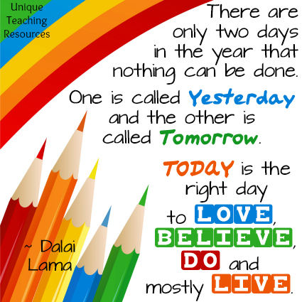 Dalai Lama Inspirational Quote About Yesterday, Tomorrow, and Today