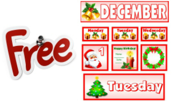 Free Download For December Classroom Calendar Set