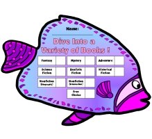 Dive Into Reading Fish Shaped Sticker and Incentive Charts