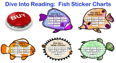 Dive Into Reading Fun Fish Sticker Charts For Elementary School Students