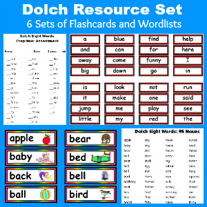 Dolch Sight Words - Download 6 Free Sets of Flashcards