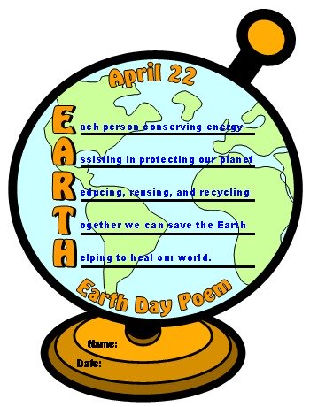 Earth Day Acrostic Poem Student Example
