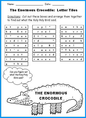The Enormous Crocodile Letter Tiles Fun Puzzles and Worksheets Roald Dahl